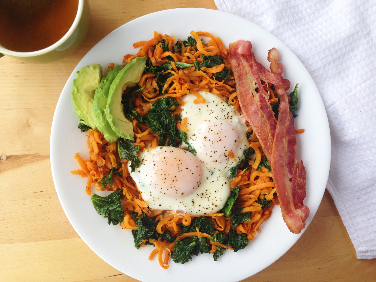 Spiralized Sweet Potato Breakfast - The Small Town Foodie